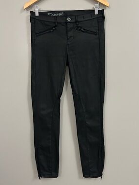 Madewell Black Zip-Detail Coated Skinny Pants Size 27
